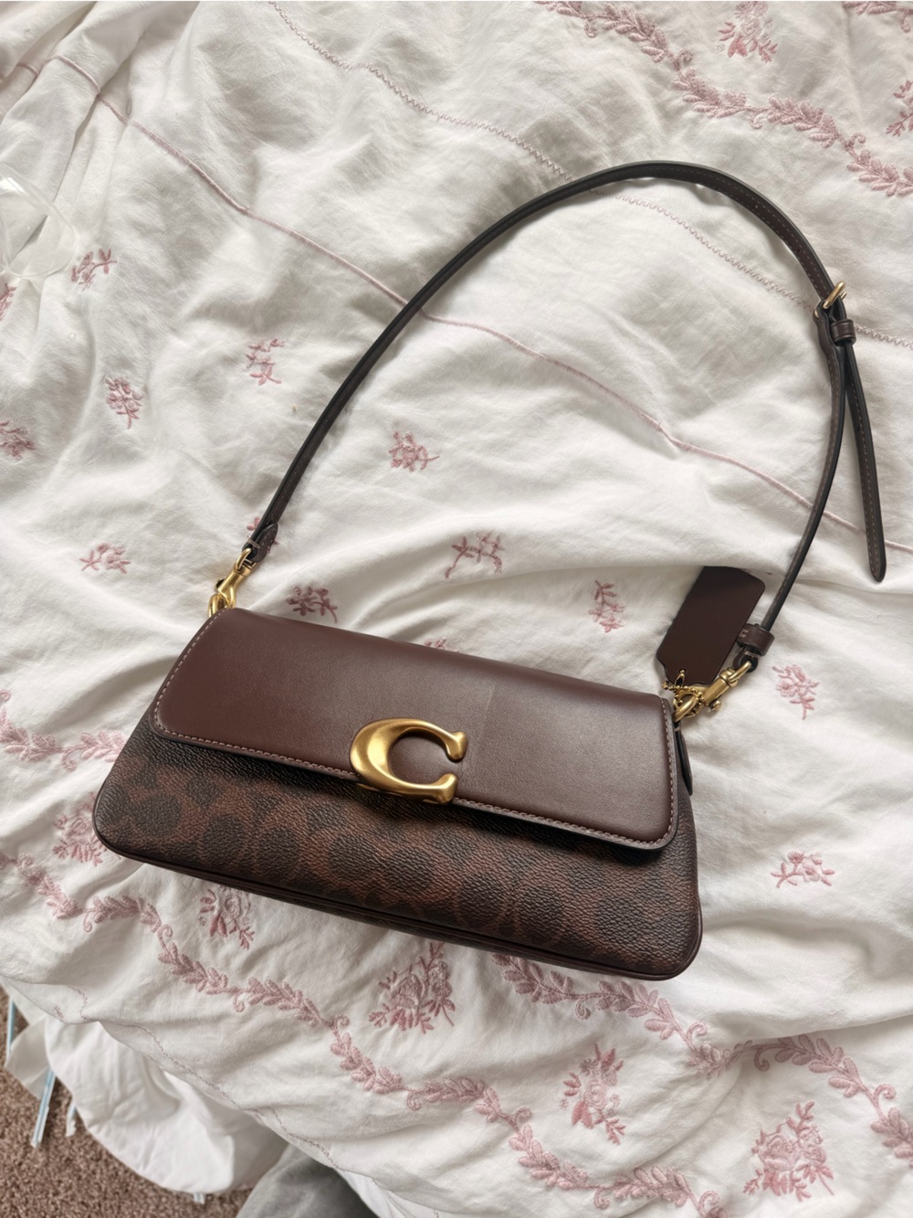 Coach Brown Signature Canvas and Leather Crossbody with Gold Hardware